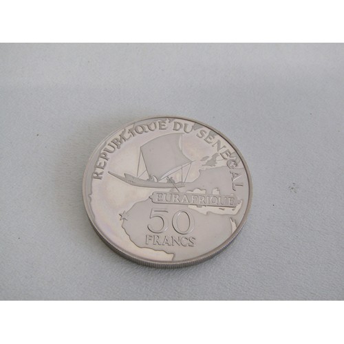 48 - Silver 925% Senghor 50 Francs 28-28 Grams, uncerculate.