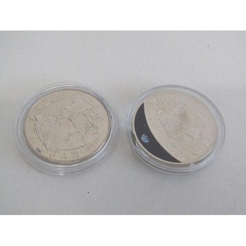 49 - Two commemrotive coins Moon landing and Trafalger