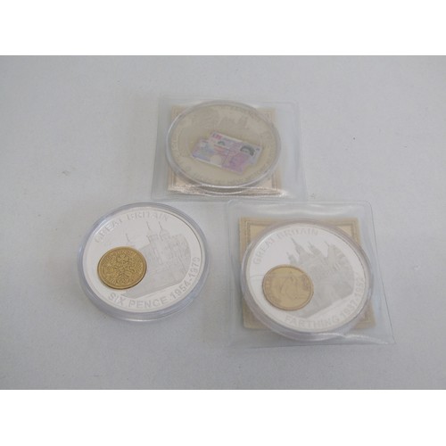 50 - Three 2oz coins history of British currency