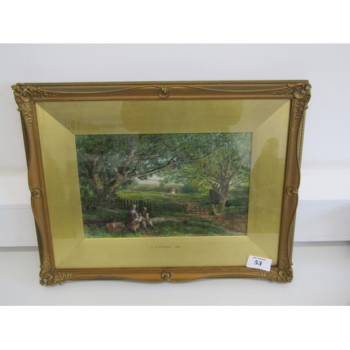 53 - Edmund Morison Wimperis 1835-1900 signed and dated 1867, water colour with Gum Arabic-in a fine gilt... 