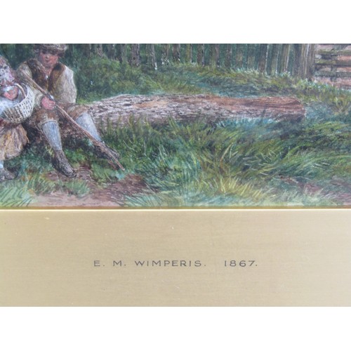 53 - Edmund Morison Wimperis 1835-1900 signed and dated 1867, water colour with Gum Arabic-in a fine gilt... 