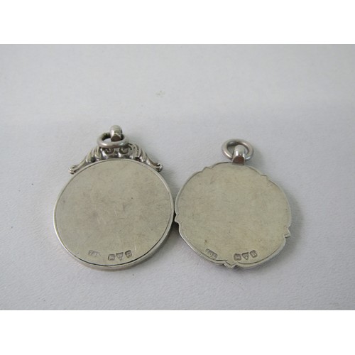 55 - Two silver dart board medals Chester hall marks 27-65 grams 925%
