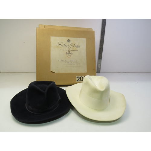 421 - Two cowboy style hats to include Herbert Johnson and World Originals