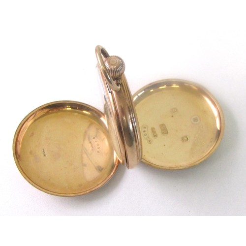 34 - 9 ct Gold Waltham full hunter Pocket watch working order 
Gross weight 91 grams