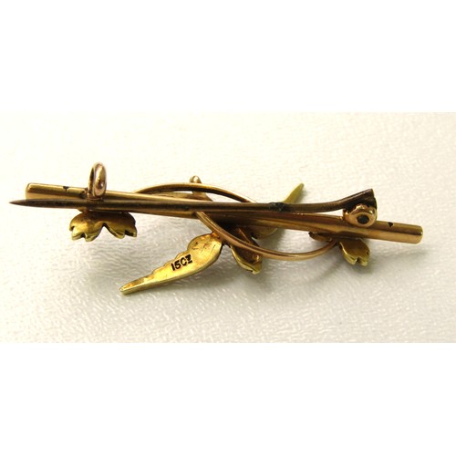 29 - 9ct Gold Swallow Brooch 3.1 grams