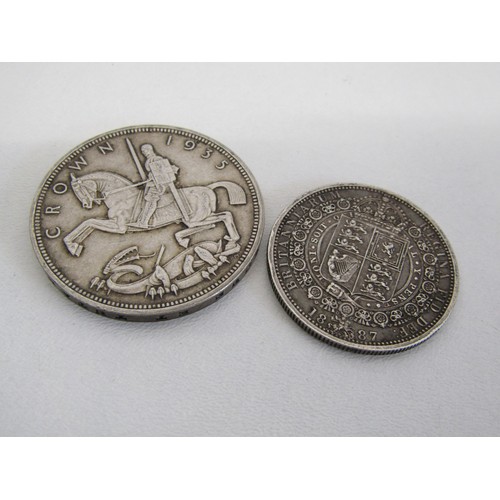 4 - 1935 Crown 
1887 half crown