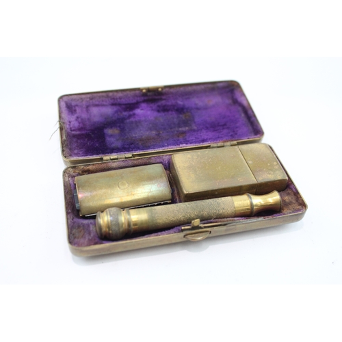 463 - Gillette Vintage Safety Razor In Brass Case