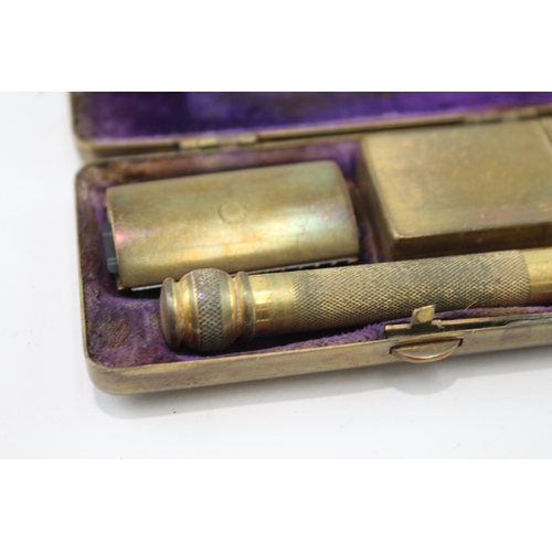 463 - Gillette Vintage Safety Razor In Brass Case