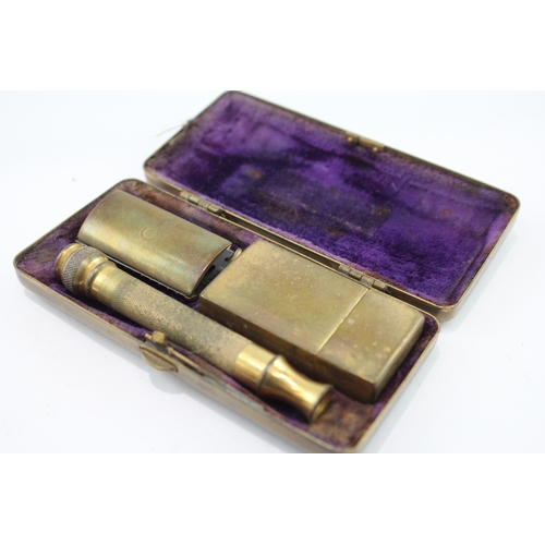 463 - Gillette Vintage Safety Razor In Brass Case