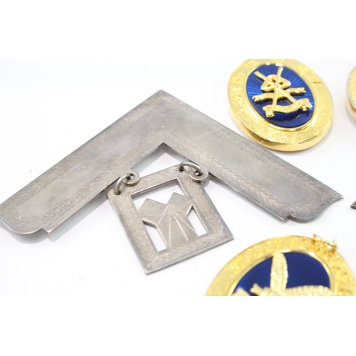 512 - Masonic Collar Jewels Lot Inc WW2 Dated, Surrey Assistant, Somerset Etc