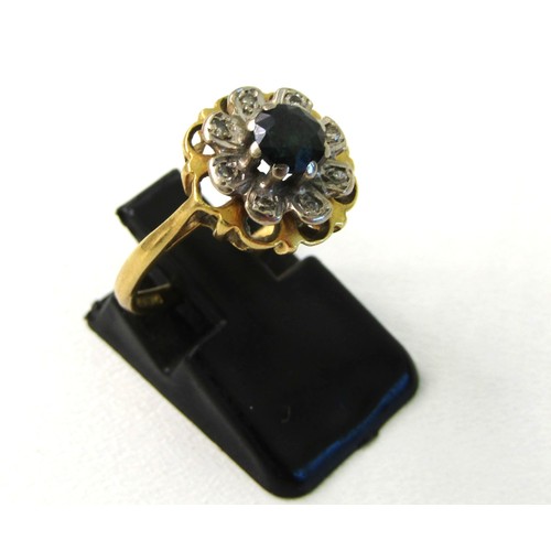 51 - 18ct gold cluster ring size M
Weight 3.8g.