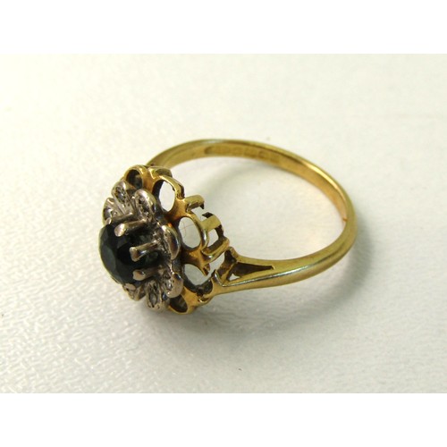 51 - 18ct gold cluster ring size M
Weight 3.8g.