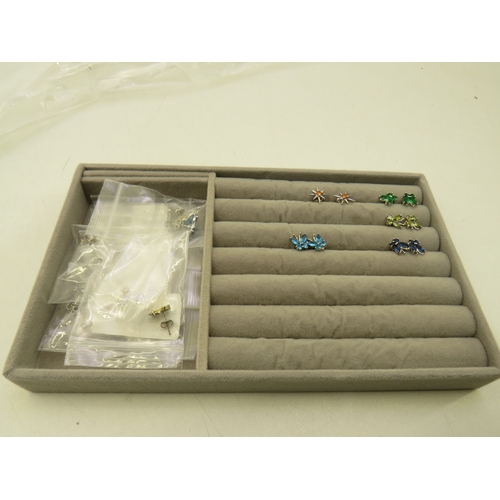 182 - Ten pairs of sterling silver earrings- new
