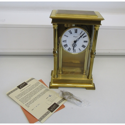 50 - Vintage Rapport brass carriage clock with key and boxed as new.