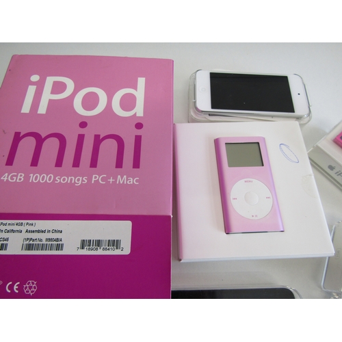 74 - Retro Apple iPod collection includes boxed iPod Mini, iPod Shuffle, iPod nano etc - untested.