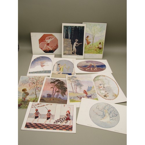 233X - Assorted postcards including Art Nouveau designs