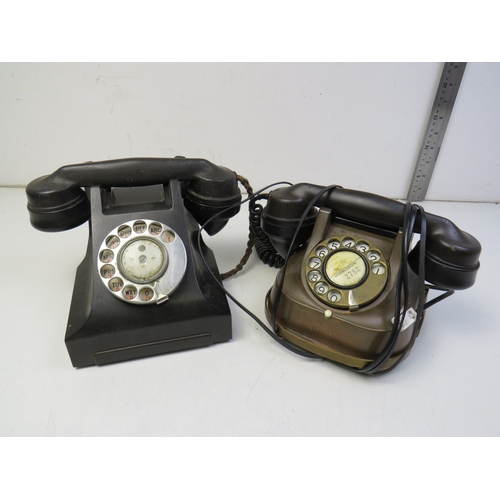 291 - Two vintage rotary dial telephones.