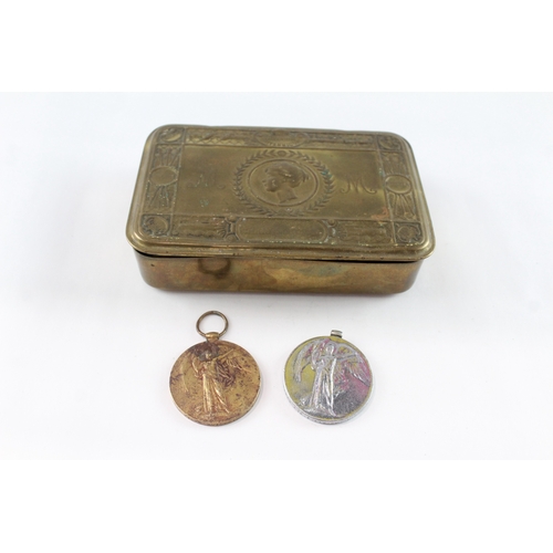 WW1 1914 Christmas Princess Mary Tin & Victory Medals- Pte Howard
