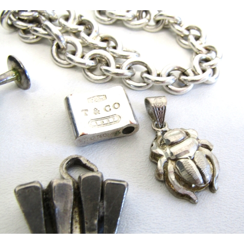 66 - A collection white metal jewellery including silver.