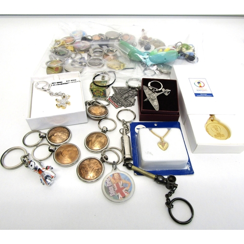 81 - Job lot of keyrings including Swarovski.