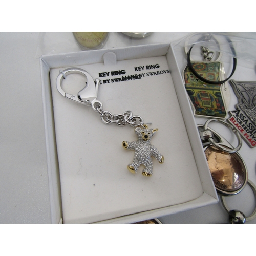81 - Job lot of keyrings including Swarovski.
