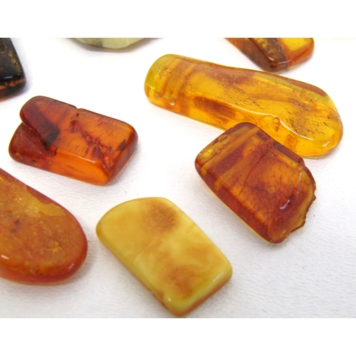 71 - A collection of natural amber large size beads and large dendritic agate beads.