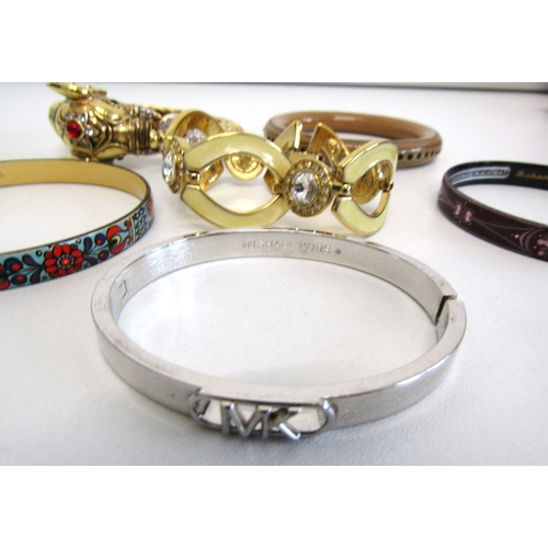 75 - Mixed bangles including singed enamel Michaela Frey.