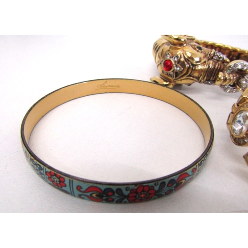 75 - Mixed bangles including singed enamel Michaela Frey.