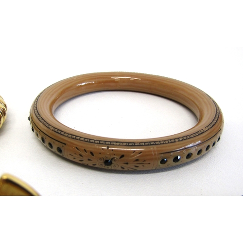 75 - Mixed bangles including singed enamel Michaela Frey.