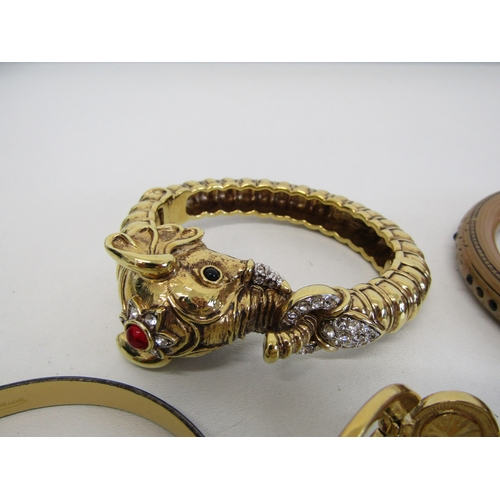 75 - Mixed bangles including singed enamel Michaela Frey.