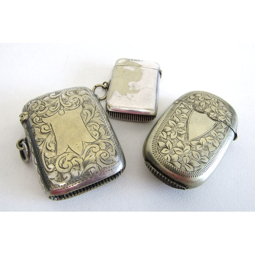 84 - Three vintage silver plated vesta cases.