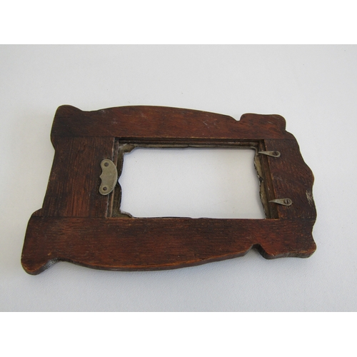 89 - Antique Art Nouveau Sterling Silver and Oak picture frame embossed with Byron verse 