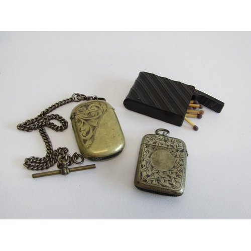 85 - Three antique vesta cases and Albert chain.