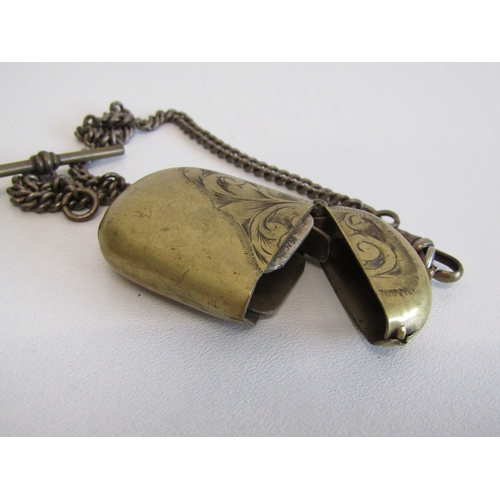 85 - Three antique vesta cases and Albert chain.