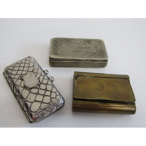 86 - Three antique metal snuff boxes.