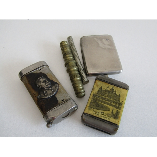 87 - Vintage lot to include vesta cases, cigar cutter vesta etc.