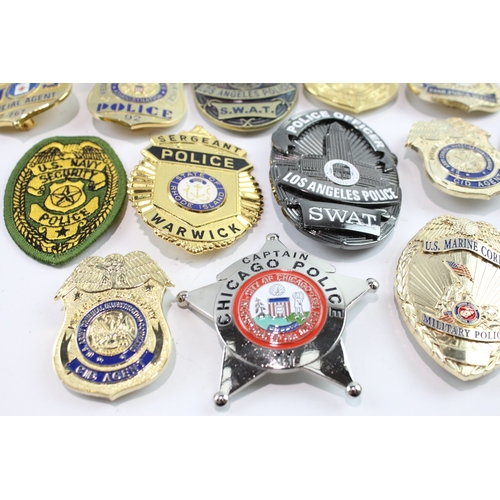 461 - Mixed Police & Federal American Badges Inc Captain Chicago Police