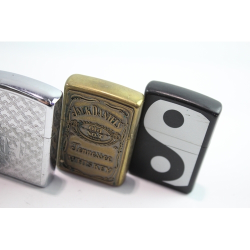 464 - Zippo Pocket Lighter Tobacciana Collectables Good Spark Inc Brass, Jack Daniels