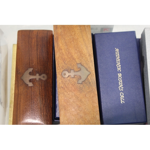 491 - Boxed Mixed Whistles Inc Police, Bosun, Wooden Etc