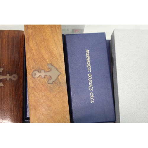 491 - Boxed Mixed Whistles Inc Police, Bosun, Wooden Etc