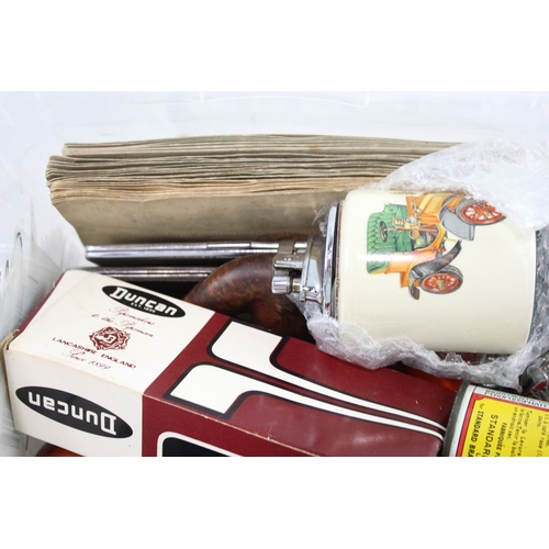 493 - Tobacciana Collectables Inc Vesta Case, Table Lighters, Tins, Novelty Etc