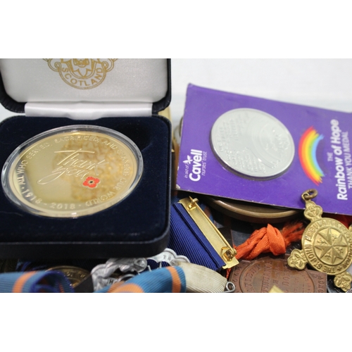 494 - Mixed Nursey, Religious & Rhubarb Medals, Medallions In Boxed, Brass RSPCA