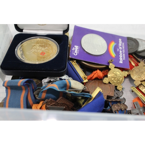 494 - Mixed Nursey, Religious & Rhubarb Medals, Medallions In Boxed, Brass RSPCA
