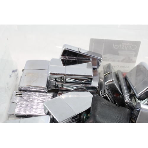 495 - Pocket Lighters Tobacciana Collectables Silver Tone Collection Inc Ronson Etc