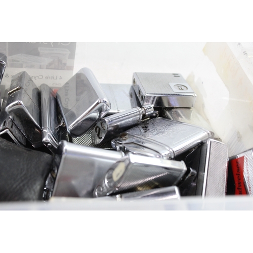 495 - Pocket Lighters Tobacciana Collectables Silver Tone Collection Inc Ronson Etc