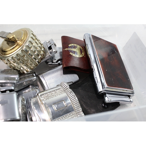 497 - Mixed ronson & Colibri Smoking Collectables Inc Cigarette Case & Table Lighters