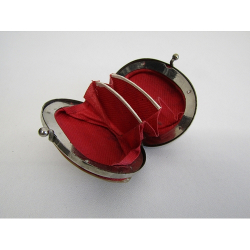 99B - Two vintage trinket boxes and a mother of pearl shell purse.