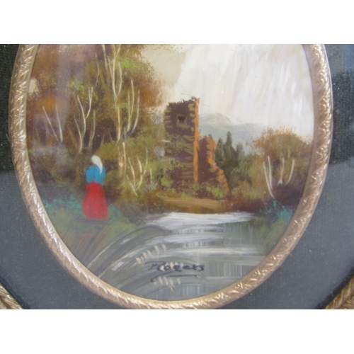 100A - Antique gilt framed oil on copper painting.