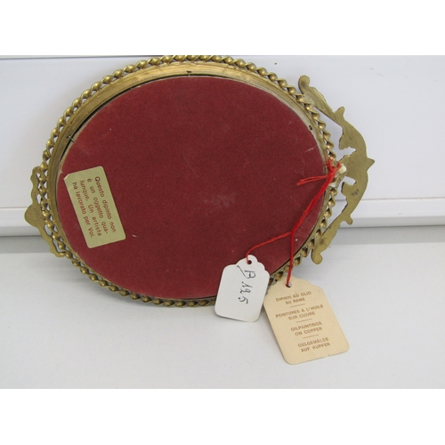 100A - Antique gilt framed oil on copper painting.