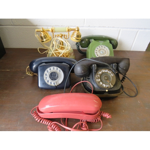 373 - Five vintage landline telephones